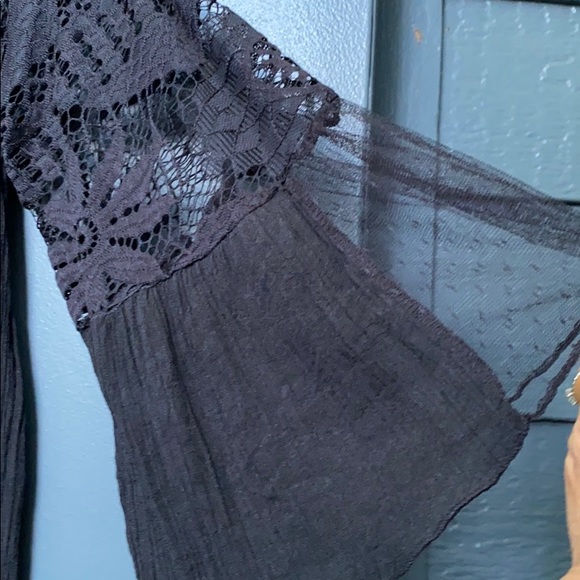 SALE $7 Karen Hart Lace Neckline Black Dress S - Picture 14 of 14